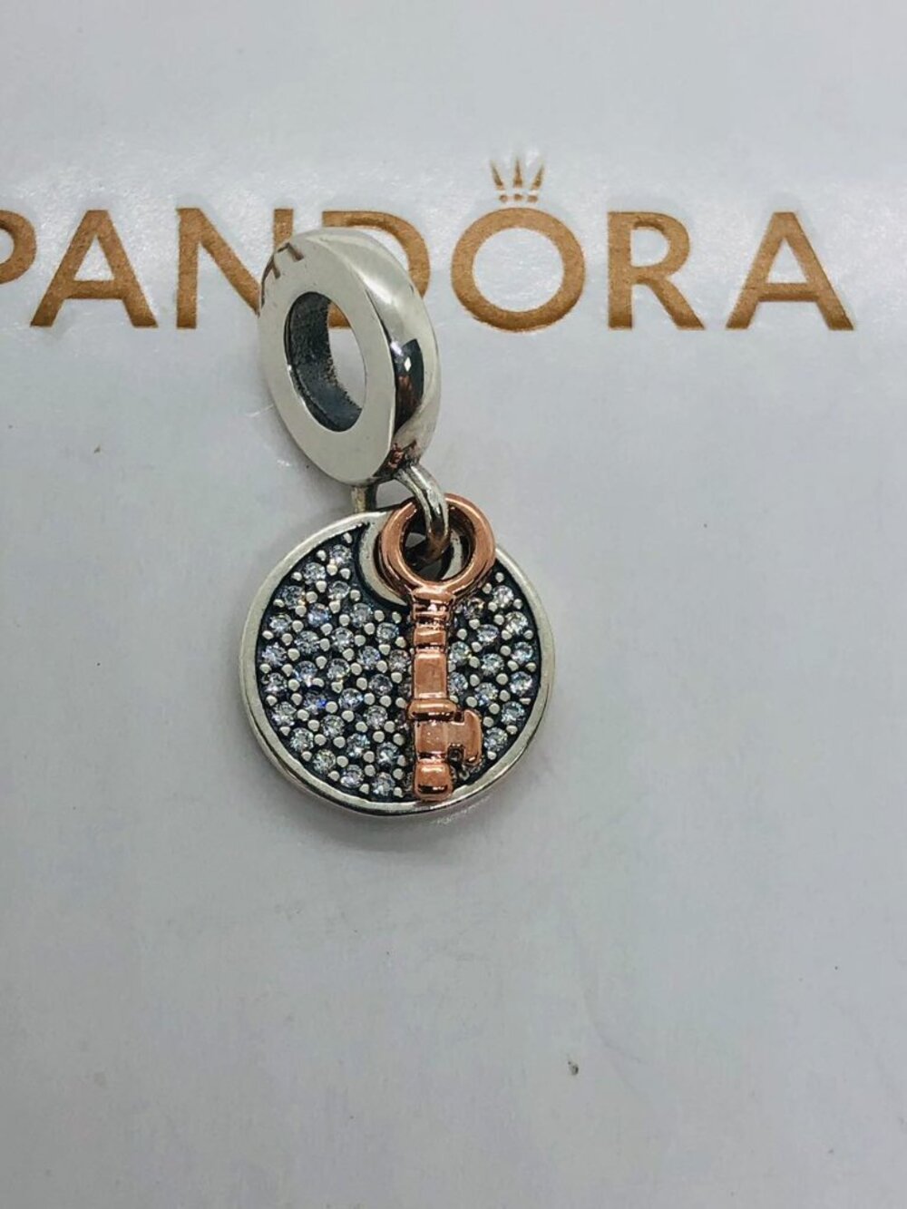Pandora Two-Tone Key To Happiness Double Dangle Charm